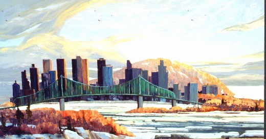 Painting by Vladimir Horik depycting Montréal